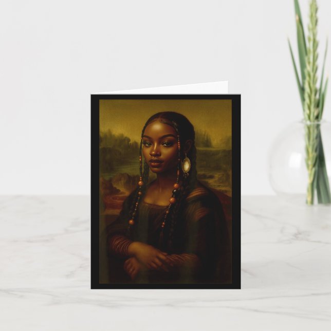 Cartão Black Mona Lisa Afro African American Melanin Blac (Frente)