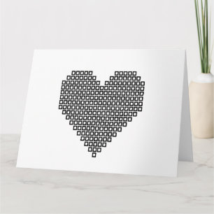 Cartão Black pixel heart