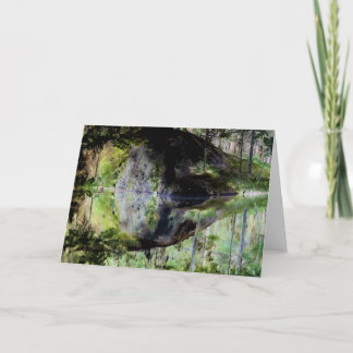 Cartão "Black Pond" Adirondack Lake e Rock Landscape