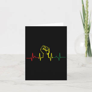 Cartão Black Power Fist Heart beat African American Pride