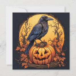 Cartão Black Raven Happy Halloween