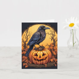 Cartão Black Raven Happy Halloween