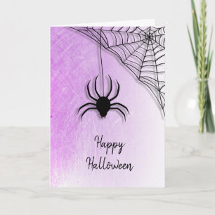 Cartão Black Spider e Web Happy Halloween Card