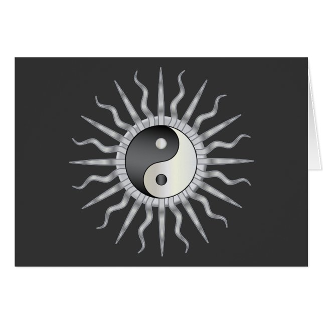 Cartão Black Starburst Yin Yang (Frente Horizontal)