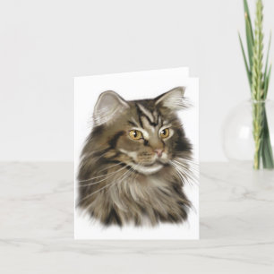 Cartão Black Tabby Maine Coon Cat
