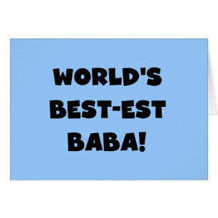 Cartão Black Text Best Baba T-shirts e presentes