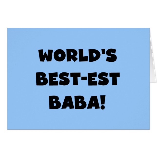 Cartão Black Text Best Baba T-shirts e presentes (Frente horizontal)