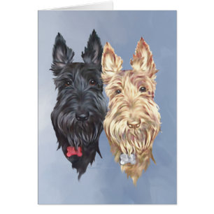 Cartão Black & Wheaten Scottish Terriers
