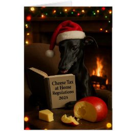 Cartão Black Whippet 'Cheese Tax' Christmas card