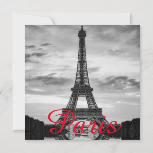 Cartão Black White Eiffel Tower Paris Love City Viagem