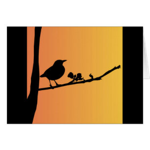 Cartão Blackbird Silhouette