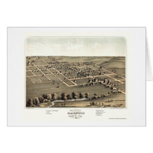 Cartão Blairstown, mapa panorâmico de IA - 1868