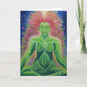 Cartão Blank Art greeting card, original art meditation