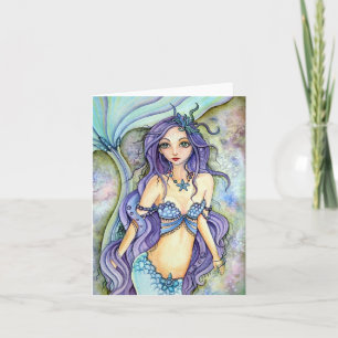 Cartão Blank Card - Dream of Purple mermaid