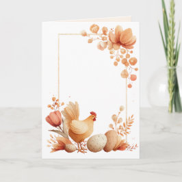 Cartão Blank Easter  Greeting Card with Chicken