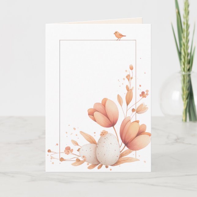 Cartão Blank Front Easter Floral Greeting Card (Frente)