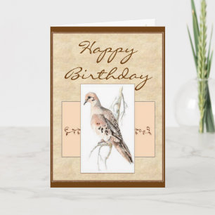 Cartão Blank Inside Birthday Mourning Dove, Turtle Dove