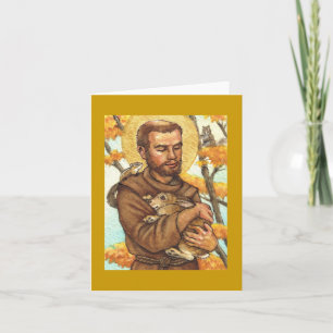 Cartão blank note card St Francis & rabbit