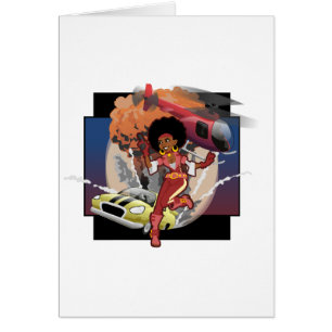 Cartão blaxploitation afro spy