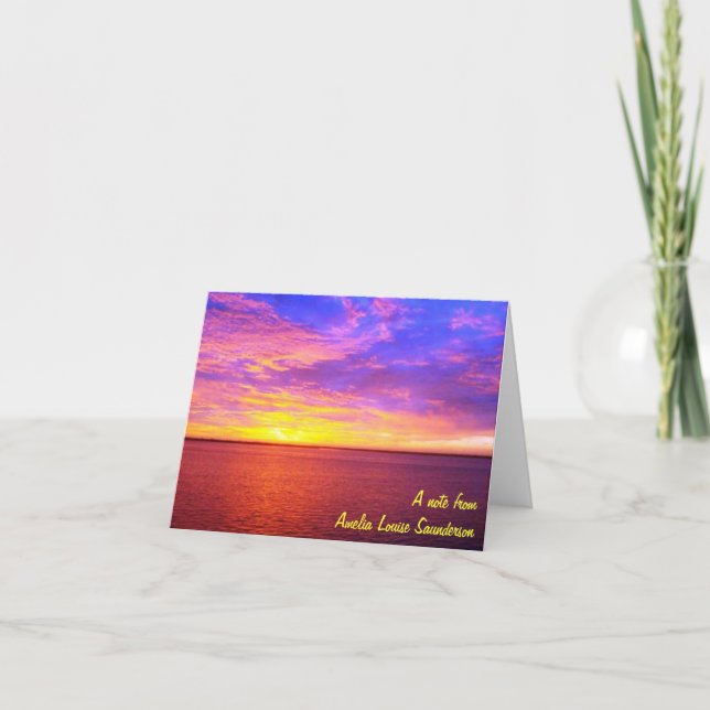 Cartão Blazing Sunset Personal Note Cards (Frente)