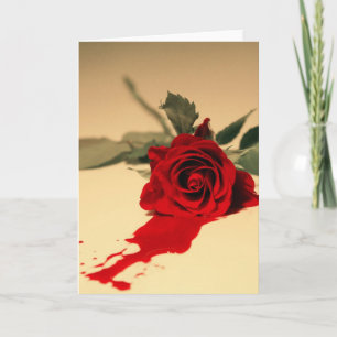 Cartão Bleeding Red Rose Greeting Card