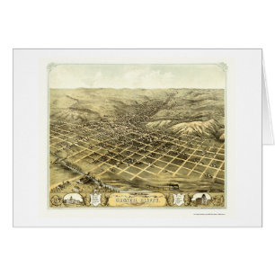 Cartão Blefes do Conselho, mapa panorâmico de IA - 1868