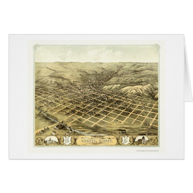 Cartão Blefes do Conselho, mapa panorâmico de IA - 1868 (Frente Horizontal)