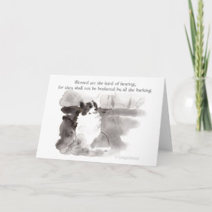 Cartão "Blessed Are the Hard of Hearing" Corgi Beatitude