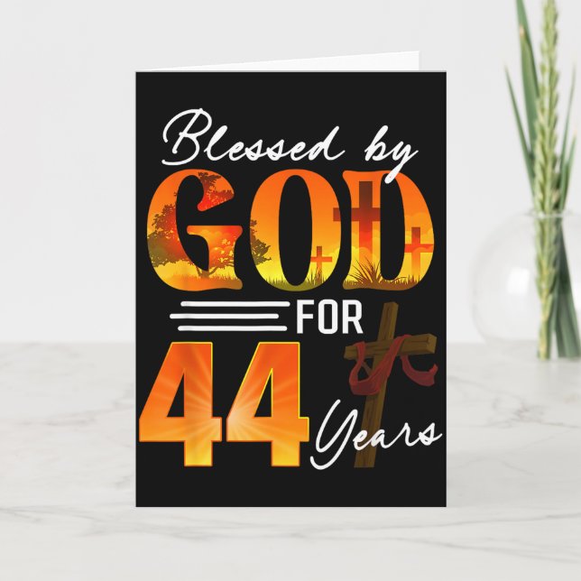 Cartão Blessed By God For 44 Years Old Gift 44th Birthday (Frente)