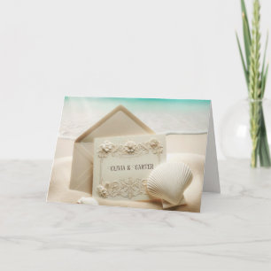 Cartão Blindagem De Casamento Em Areia De Praia
