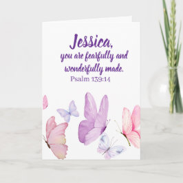 Cartão Blissful Butterfly Greeting Card with Psalm 139:14