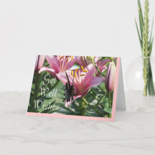 Cartão Blk Swallowtail on Mauve Lily- make any occasion