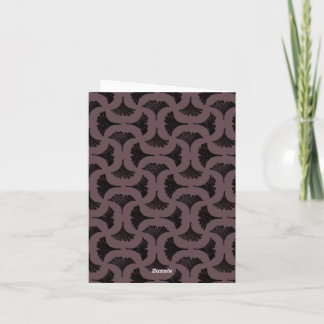 Cartão Block Print Gingko pattern - dusty grape