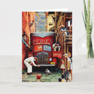 Cartão Bloco de estrada por Norman Rockwell