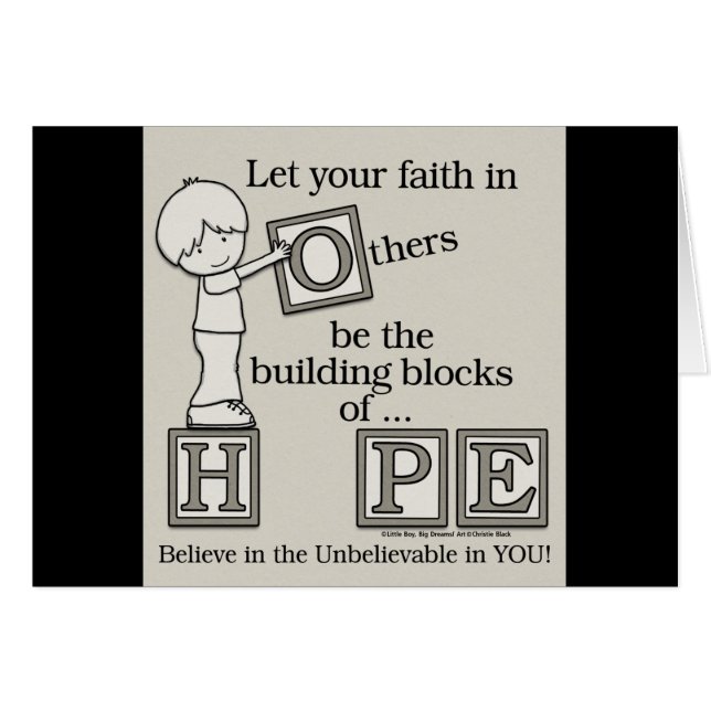 Cartão Blocos de construção da HOPE (Frente Horizontal)
