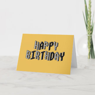 Cartão Blocos Feliz Aniversário (Amarelo)