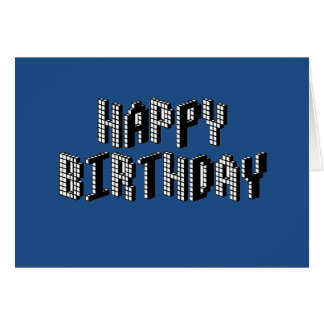Cartão Blocos Feliz Aniversário (Azul)