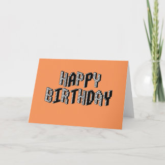 Cartão Blocos Feliz Aniversário (Laranja)
