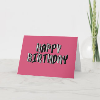 Cartão Blocos Feliz Aniversário (Rosa)