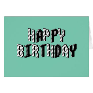 Cartão Blocos Feliz Aniversário (Verde)