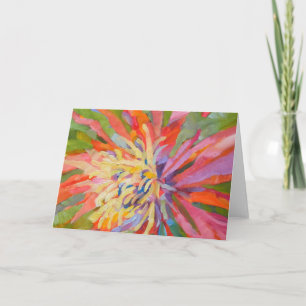 Cartão Blogue Floral Tropical Exótica Amarelo-Laranja