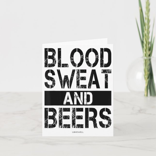 Cartão Blood Sweat And Beers - Fitness Gym Motivational S (Frente)