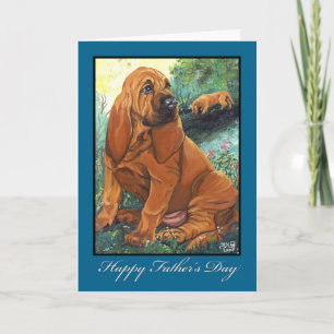 Cartão Bloodhound Father's Day Card
