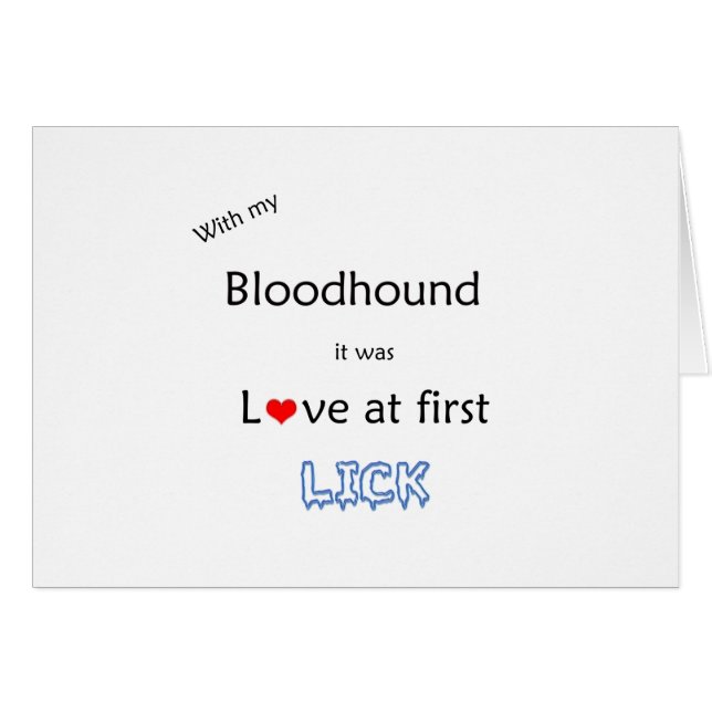 Cartão Bloodhound Lick Design (Frente Horizontal)