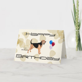 Cartão Bloodhound nas folhas de Tan