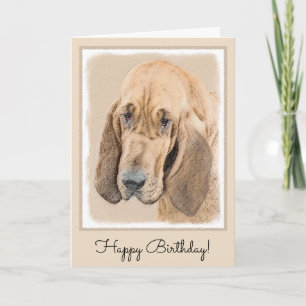 Cartão Bloodhound Painting - Cute Original Dog Art