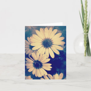 Cartão Blooming Daisies Grunge