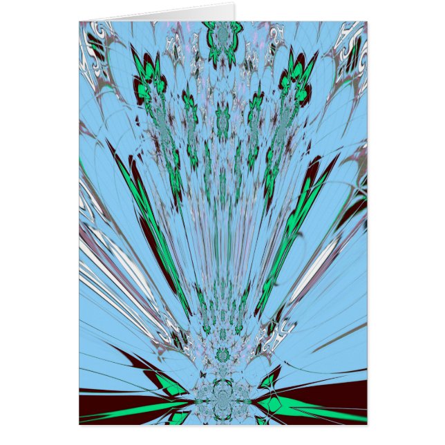 Cartão Blossomas da Serenidade: Belo Azul Aqua Floral (Frente)