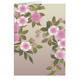 Cartão Blossomas de Cereja Japoneses