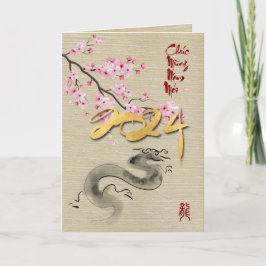 Cartão Blossoms vietnamitas Ano Novo do Dragão VGC